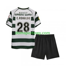 Koszulka Sporting CP Cristiano Ronaldo 28 2001-2003 Retro Dziecięcy Domowe Koszulki Piłkarskie Krótki Rękaw